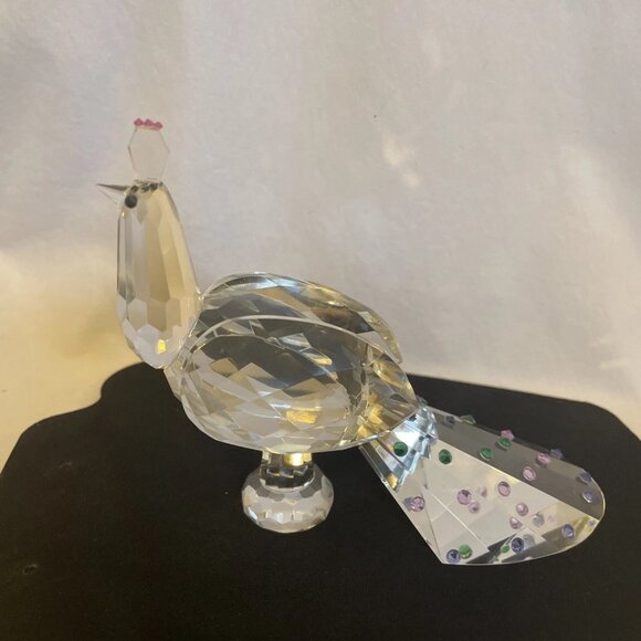 Sparkling Crystal Peacock Statue 4.5" Tall Unmarked Collectible with Box - Picture 3 of 13